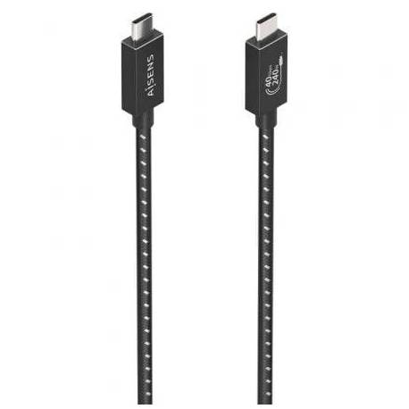 CABLE USB 4.0 TIPO-C AISENS A156-0866/ USB TIPO-C MACHO - USB TIPO-C MACHO/ HASTA 240W/ 40GBPS/ 50CM/ GRIS