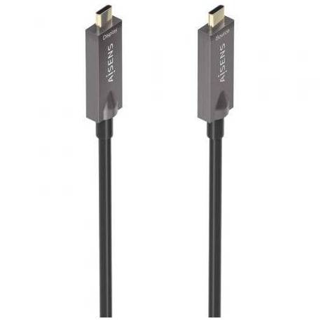 CABLE USB 3.1 TIPO-C AISENS AOC A157-0882/ USB TIPO-C MACHO - USB TIPO-C MACHO/ HASTA 60W/ 10GBPS/ 10M/ NEGRO