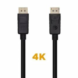 CABLE DISPLAYPORT 1.2 4K AISENS A124-0455/ DISPLAYPORT MACHO - DISPLAYPORT MACHO/ 1M/ NEGRO