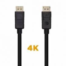 CABLE DISPLAYPORT 1.2 4K AISENS A124-0455/ DISPLAYPORT MACHO - DISPLAYPORT MACHO/ 1M/ NEGRO