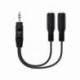 CABLE ESTÉREO NANOCABLE 10.24.1200/ JACK 3.5 MACHO - 2X JACK 3.5 HEMBRA/ 15CM/ NEGRO
