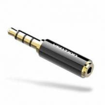 ADAPTADOR JACK VENTION BFBB0/ JACK 3.5 MACHO - JACK 2.5 HEMBRA/ NEGRO