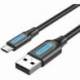 CABLE USB 2.0 VENTION COLBC/ USB MACHO - MICROUSB MACHO/ 480MBPS/ 25CM/ NEGRO