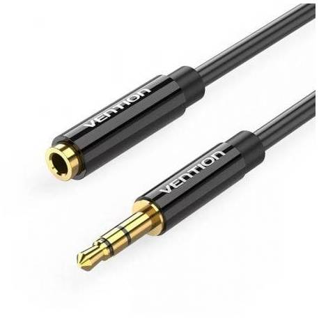 CABLE ESTÉREO VENTION BBZBF/ JACK 3.5 MACHO - JACK 3.5 HEMBRA/ 1M/ NEGRO