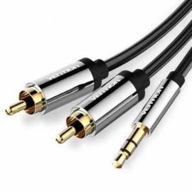 CABLE ESTÉREO VENTION BCFBH/ JACK 3.5 MACHO - 2X RCA MACHO/ 2M/ NEGRO