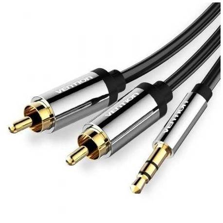CABLE ESTÉREO VENTION BCFBH/ JACK 3.5 MACHO - 2X RCA MACHO/ 2M/ NEGRO