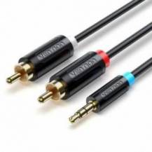 CABLE ESTÉREO VENTION BCLBJ/ JACK 3.5 MACHO - 2X RCA MACHO/ 5M/ NEGRO