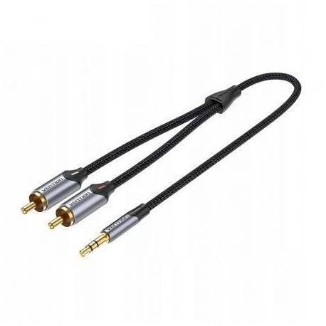 CABLE ESTÉREO VENTION BCNBI/ JACK 3.5 MACHO - 2X RCA MACHO/ 3M/ GRIS