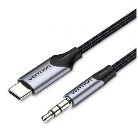 CABLE CONVERSOR AUDIO VENTION BGKHF/ USB TIPO-C MACHO - JACK 3.5 MACHO/ 1M/ GRIS