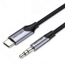 CABLE CONVERSOR AUDIO VENTION BGKHF/ USB TIPO-C MACHO - JACK 3.5 MACHO/ 1M/ GRIS