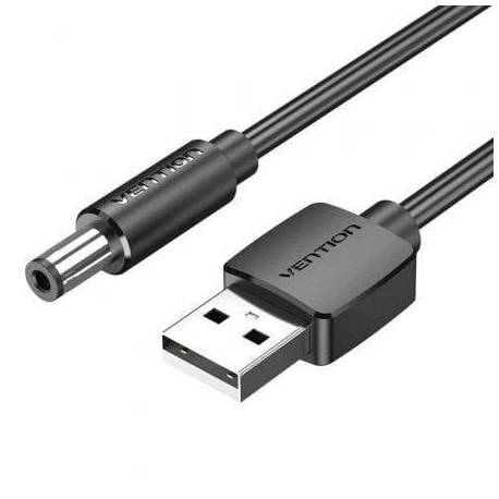 CABLE ALIMENTACIÓN VENTION CEYBD/ USB-A MACHO - DC 5.5MM MACHO/ 50CM/ NEGRO