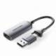 CONVERSOR HDMI 4K 60HZ VENTION ACWHA/ HDMI HEMBRA / USB MACHO - USB TIPO-C MACHO/ 480MBPS/ 10CM/ NEGRO