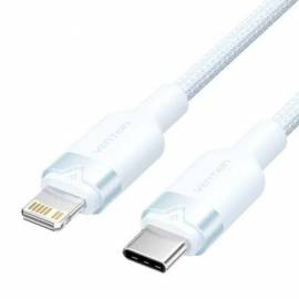 CABLE USB TIPO-C LIGHTNING VENTION LALSF/ USB TIPO-C MACHO - LIGHTNING MACHO/ 27W/ 480MBPS/ 1M/ AZUL
