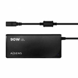 CARGADOR DE PORTÁTIL AISENS ASLC-90WAUTO-BK/ 90W/ AUTOMÁTICO/ 12 CONECTORES/ VOLTAJE 15-20V/ 1 USB QC3.0