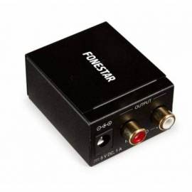 CONVERTIDOR DE AUDIO FONESTAR FO-37DA/ ENTRADA TOSLINK Y RCA/ SALIDA 2X RCA