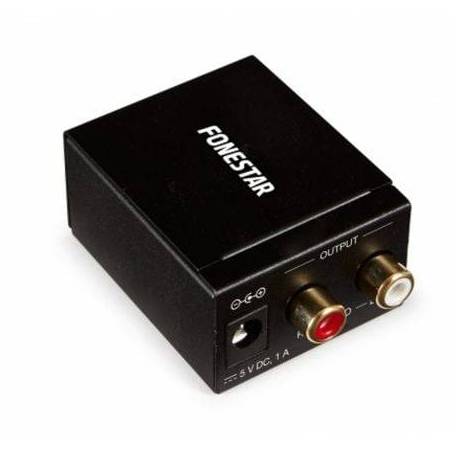 CONVERTIDOR DE AUDIO FONESTAR FO-37DA/ ENTRADA TOSLINK Y RCA/ SALIDA 2X RCA
