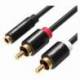 CABLE ESTÉREO VENTION VAB-R01-B200/ JACK 3.5 HEMBRA - 2X RCA MACHO/ 2M/ NEGRO