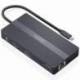 DOCKING USB TIPO-C AISENS ASUC-12P017-GR/ 2XHDMI 4K/ 4XUSB/ 1XUSB TIPO-C/ 1XRJ45/ 1XDISPLAYPORT/ 1XLECTOR TARJETAS/ 1XUSB
