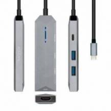 DOCKING USB TIPO-C AISENS ASUC-4P002-GR/ 1XHDMI 4K/ 2XUSB/ 1XUSB TIPO-C PD/ GRIS