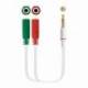 CABLE ESTÉREO NANOCABLE 10.24.1201/ JACK 3.5 MACHO - 2X JACK 3.5 HEMBRA/ 20CM/ BLANCO