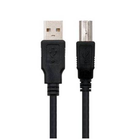 CABLE USB 2.0 IMPRESORA NANOCABLE 10.01.0102/ USB TIPO-B MACHO - USB MACHO/ 1M/ NEGRO