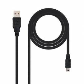 CABLE USB 2.0 NANOCABLE 10.01.0402/ USB MACHO - MINIUSB MACHO/ 1.8M/ NEGRO