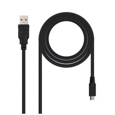 CABLE USB 2.0 NANOCABLE 10.01.0500/ USB MACHO - MICROUSB MACHO/ 80CM/ NEGRO