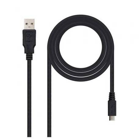 CABLE USB 2.0 NANOCABLE 10.01.0501/ USB MACHO - MICROUSB MACHO/ 1.8M/ NEGRO