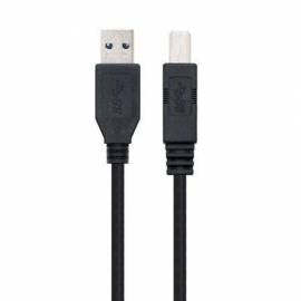 CABLE USB 3.0 IMPRESORA NANOCABLE 10.01.0802-BK/ USB TIPO-B MACHO - USB MACHO/ 2M/ NEGRO