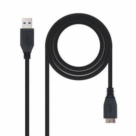 CABLE USB 3.0 NANOCABLE 10.01.1101-BK/ USB MACHO - MICROUSB MACHO/ 1M/ NEGRO