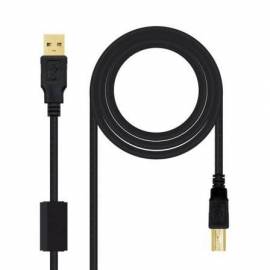 CABLE USB 2.0 IMPRESORA NANOCABLE 10.01.1202/ USB TIPO-B MACHO - USB MACHO / 2M/ NEGRO