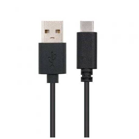 CABLE USB 2.0 TIPO-C NANOCABLE 10.01.2100/ USB TIPO-C MACHO - USB MACHO/ 480MBPS/ 50CM/ NEGRO