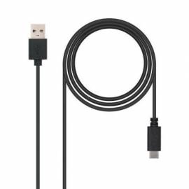 CABLE USB 2.0 NANOCABLE 10.01.2101/ USB TIPO-C MACHO - USB MACHO/ 480MBPS/ 1M/ NEGRO