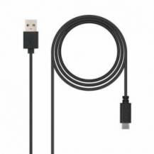 CABLE USB 2.0 NANOCABLE 10.01.2101/ USB TIPO-C MACHO - USB MACHO/ 480MBPS/ 1M/ NEGRO