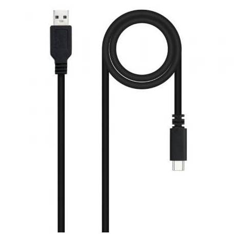 CABLE USB 2.0 NANOCABLE 10.01.2101-L150/ USB TIPO-C MACHO - USB MACHO/ 480MBPS/ 1.5M/ NEGRO
