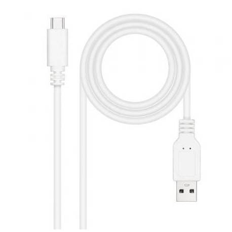 CABLE USB 2.0 NANOCABLE 10.01.2101-L150-W/ USB TIPO-C MACHO - USB MACHO/ 480MBPS/ 1.5M/ BLANCO
