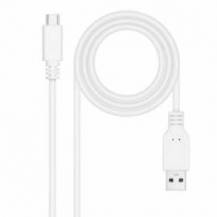 CABLE USB 2.0 NANOCABLE 10.01.2101-W/ USB TIPO-C MACHO - USB MACHO/ 480MBPS/ 1M/ BLANCO