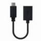 CABLE USB 2.0 TIPO-C NANOCABLE 10.01.2400/ USB TIPO-C MACHO - USB HEMBRA/ 480MBPS/ 15CM/ NEGRO