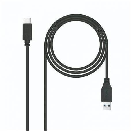 CABLE USB 3.1 TIPO-C NANOCABLE 10.01.4000/ USB TIPO-C MACHO - USB MACHO/ 50CM/ NEGRO