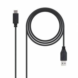 CABLE USB 3.1 NANOCABLE 10.01.4001/ USB TIPO-C MACHO - USB MACHO/ 1M/ NEGRO