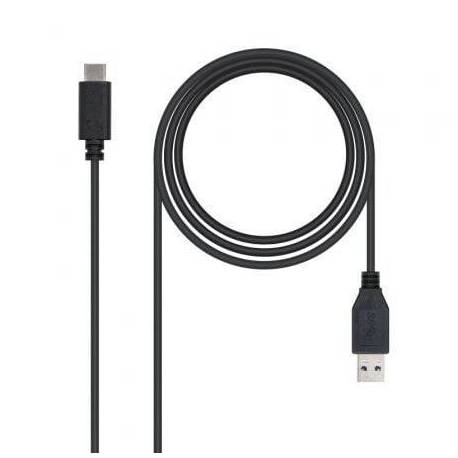 CABLE USB 3.1 NANOCABLE 10.01.4001/ USB TIPO-C MACHO - USB MACHO/ 1M/ NEGRO