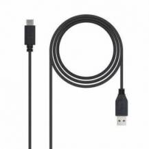 CABLE USB 3.1 NANOCABLE 10.01.4001/ USB TIPO-C MACHO - USB MACHO/ 1M/ NEGRO
