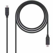 CABLE USB 3.1 NANOCABLE 10.01.4101/ USB TIPO-C MACHO - USB TIPO-C MACHO/ 1M/ NEGRO