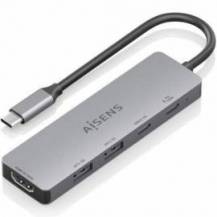 DOCKING USB TIPO-C AISENS ASUC-5P028-GR/ 1XHDMI 4K/ 2XUSB/ 2XUSB TIPO-C/ 1XUSB TIPO-C PD/ GRIS