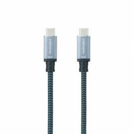 CABLE USB 3.1 TIPO-C NANOCABLE 10.01.4101-COMB/ USB TIPO-C MACHO - USB TIPO-C MACHO/ HASTA 100W/ 10GBPS/ 1M/ GRIS Y NEGRO