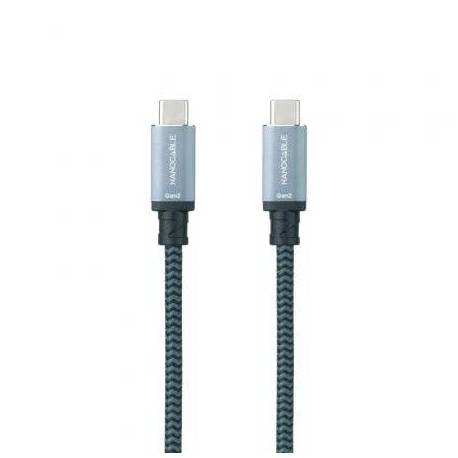 CABLE USB 3.1 TIPO-C NANOCABLE 10.01.4101-L150-COMB/ USB TIPO-C MACHO - USB TIPO-C MACHO/ HASTA 100W/ 10GBPS/ 1.5M/ GRIS Y NEGRO