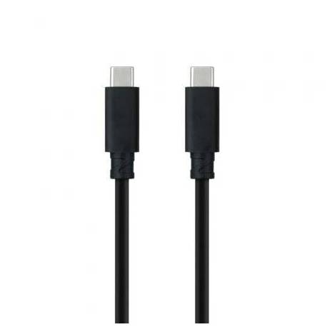 CABLE USB 3.1 TIPO-C NANOCABLE 10.01.4102/ USB TIPO-C MACHO - USB TIPO-C MACHO/ HASTA 100W/ 10GBPS/ 2M/ NEGRO