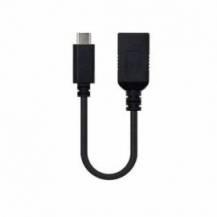 CABLE USB 3.1 NANOCABLE 10.01.4201/ USB TIPO-C MACHO - USB HEMBRA/ 15CM/ NEGRO