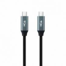 CABLE USB 3.2 NANOCABLE 10.01.4300/ USB TIPO-C MACHO - USB TIPO-C MACHO/ HASTA 100W/ 20GBPS/ 50CM/ GRIS Y NEGRO