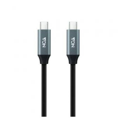 CABLE USB 3.2 TIPO-C NANOCABLE 10.01.4301-L150/ USB TIPO-C MACHO - USB TIPO-C MACHO/ HASTA 100W/ 20GBPS/ 1.5M/ GRIS Y NEGRO